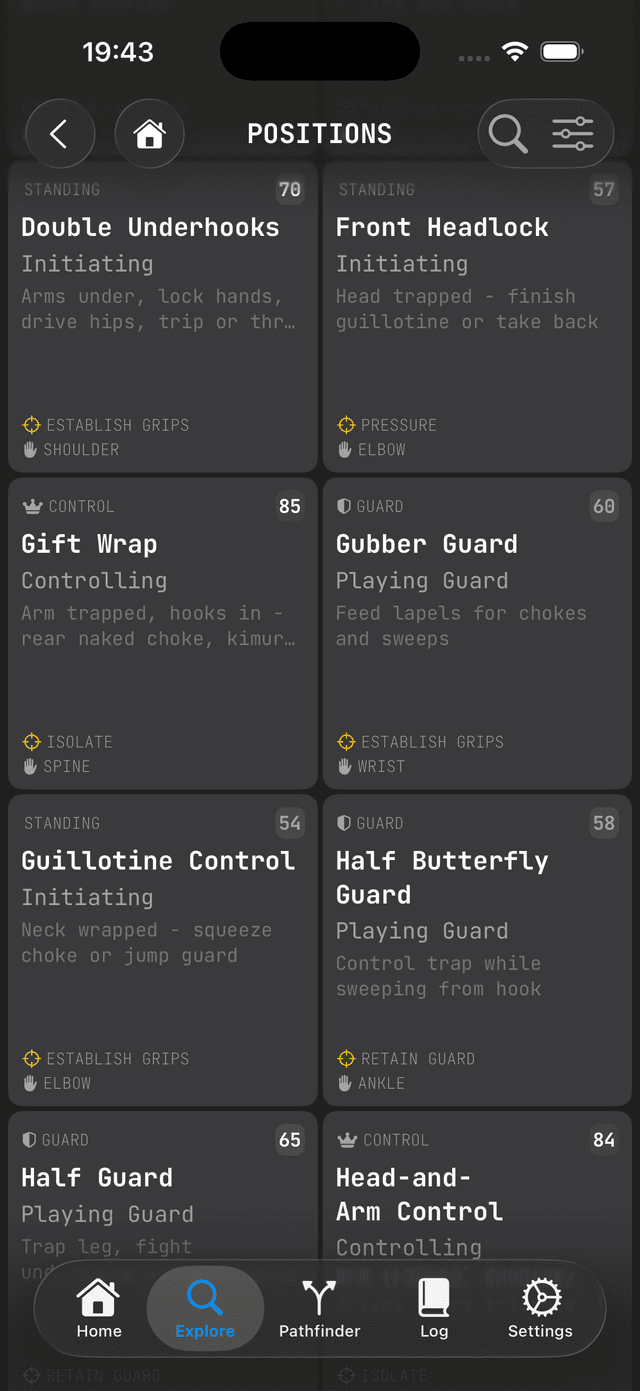 POSITIONS — 100+ base positions.